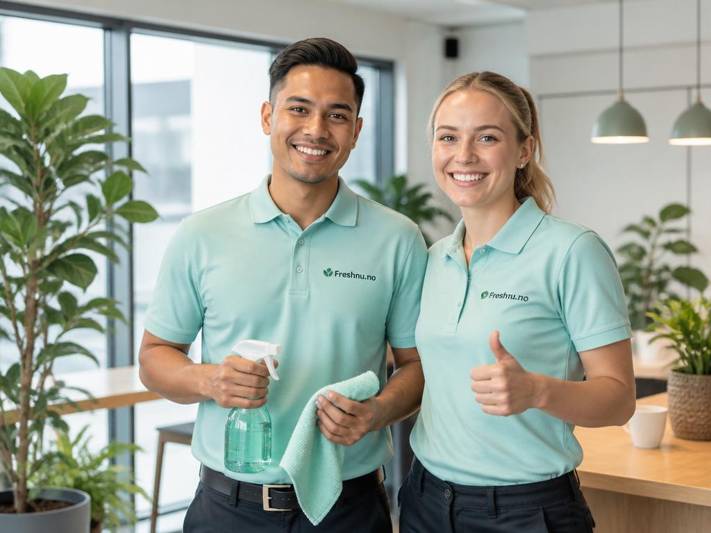 Glade renholdere i uniform